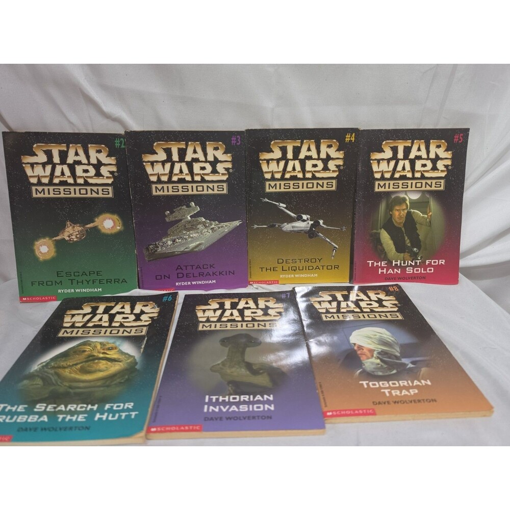 Lot Vintage Used 2-8 Star Wars Missions Scholastic Paperback Books Wolverton